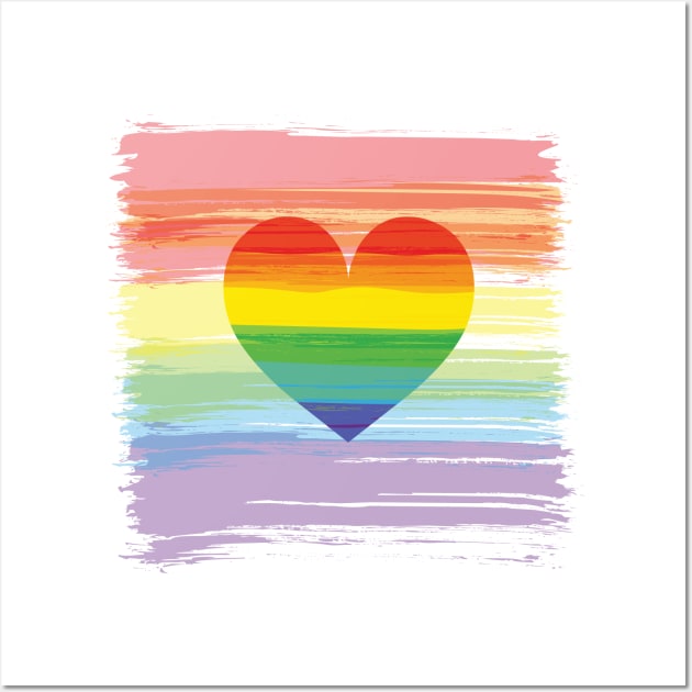 Rainbow and heart Wall Art by grafart